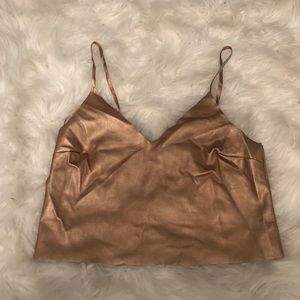 Rose gold cropped tank top